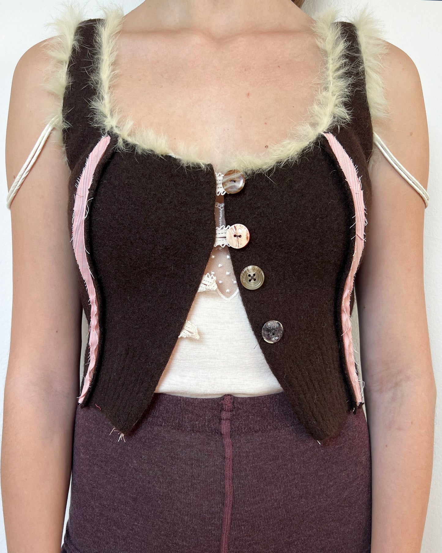 FELTED WOOL CORSET
