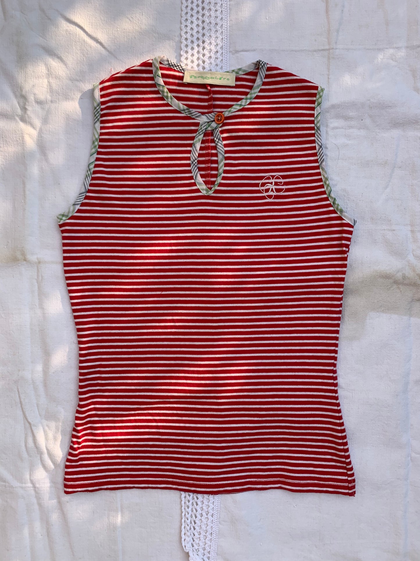 SLEEVE LESS POLO/RED STRIPES
(ready to ship)