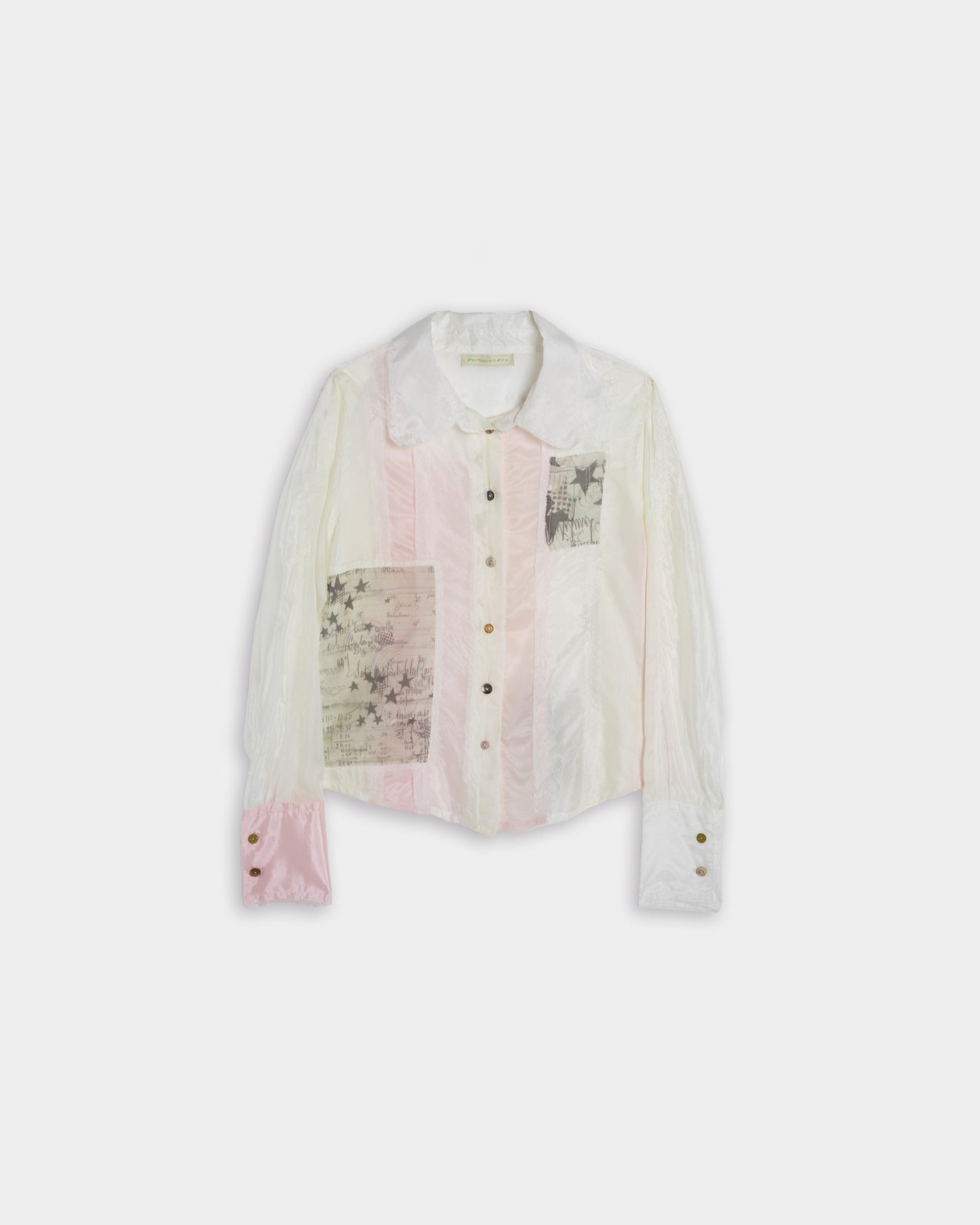 Semisheer Patchwork shirt